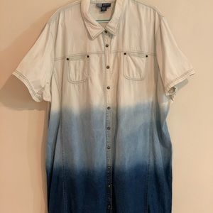 Avenue Blues Denim Dip Dyed Shirt Dress